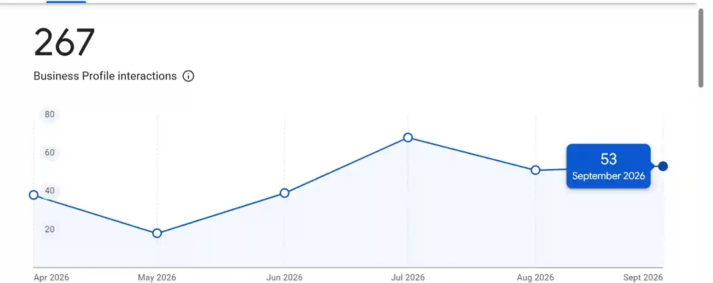 Google Business Profile screenshot: 267 Business Profile Interactions For A Custom Door Business